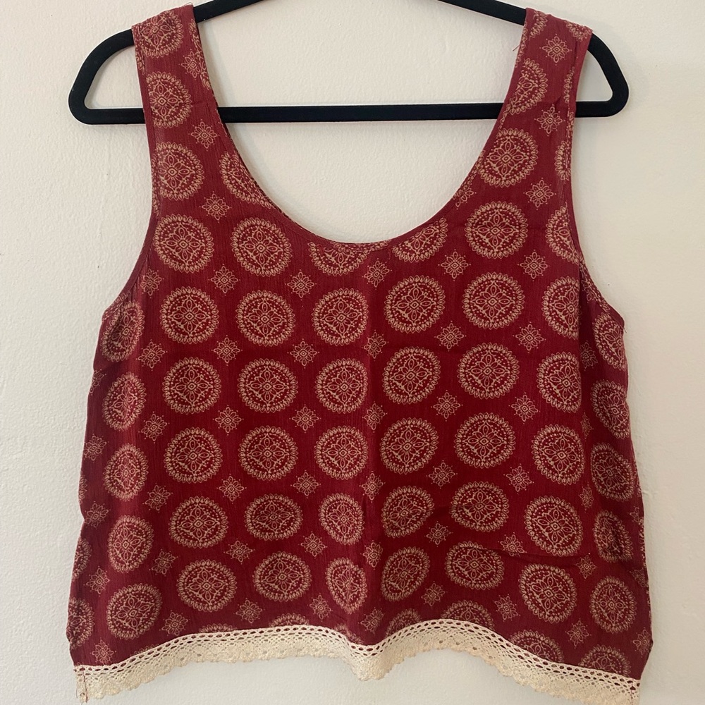 Boxy red top *slightly cropped.